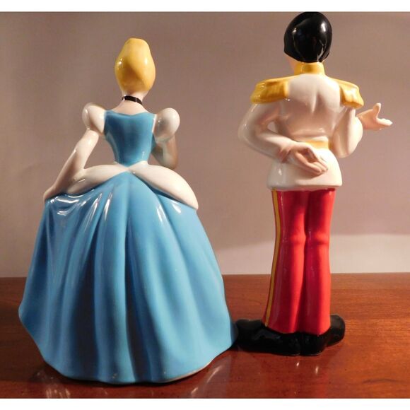 Disneyland Cinderella and Prince Pottery Figurines Those Days Tokyo Japan - Picture 3 of 9